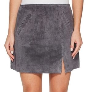 gray suede leather miniskirt size 30